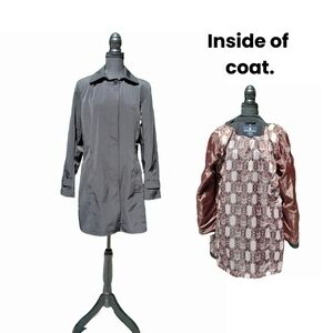 LONDON FOG Women’s Black Button Front Trench Coat SIZE MEDIUM